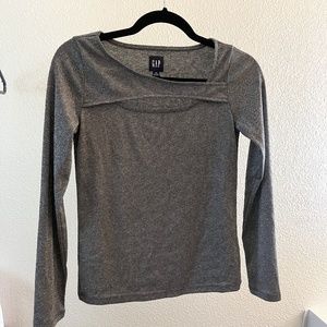 Gap Metallic Rib Crossover Cutout Top